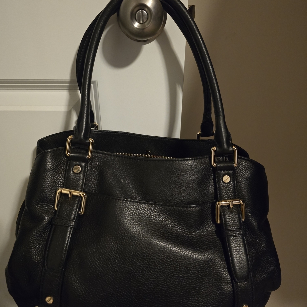 Michael Kors Black Tote with Gold Accents - Picture 3 of 5
